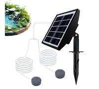 Aireador solar para estanques, bomba de aire de bajo ruido con batería, bomba de aireación solar para exteriores con batería recargable de 2000 mAh para estanques de peces, acuarios, hidroponía