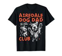 Airedale Dog Dad Club Airedale Terrier Hombres Día del Padre Camiseta