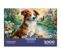 Airedale Terrier 1000 Piezas Papel Ecológico Resistente Rompecabezas DIY Handsome Dog Extremadamente Difícil Juguete De Cumpleaños Rompecabezas Regalos para Familia Y Amigos 70x50cm/1000pcs