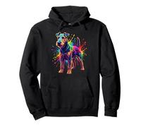 Airedale Terrier Colorful Rainbow Paint Splash Sudadera con Capucha