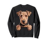Airedale Terrier Divertido Peeking Pocket Puppy Dog Lover Sudadera
