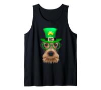 Airedale Terrier Dog Leprechaun Shamrock St Patricks Day Camiseta sin Mangas