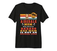 Airedale Terrier Dog Mom Retro Vintage Funny Mama Dog Lover Camiseta Premium