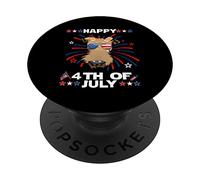 Airedale Terrier Dog Patriotic American 4th of July Dogs PopSockets PopGrip Adhesivo