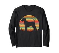Airedale Terrier Dog Retro Vintage 70s Silhouette Dog Lovers Manga Larga