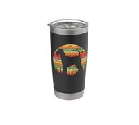 Airedale Terrier Dog Retro Vintage 70s Silhouette Dog Lovers Vaso térmico de acero inoxidable de doble pared