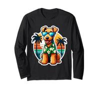 Airedale Terrier Dueño de perro Summer Vibes Vacaciones Tropical Manga Larga