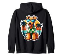 Airedale Terrier Dueño de perro Summer Vibes Vacaciones Tropical Sudadera con Capucha