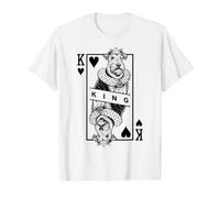 Airedale Terrier King of Hearts, Divertido Arte Pop para Amantes de los Perros Camiseta gráfica económica, Hombre, Blanco, S