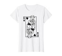 Airedale Terrier King of Hearts, Divertido Arte Pop para Amantes de los Perros Camiseta gráfica económica, Mujer, Blanco, S