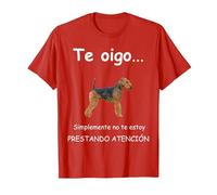 Airedale Terrier Perro - Airedale Terrier Camiseta, Hombre, Rojo, M