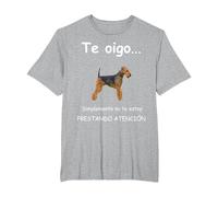 Airedale Terrier Perro - Airedale Terrier Camiseta, Hombre Tallas Grandes, Gris Jaspeado, 3X Alto