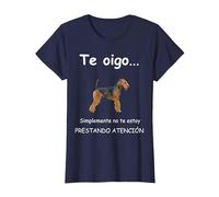 Airedale Terrier Perro - Airedale Terrier Camiseta, Mujer, Azul Marino, XXL