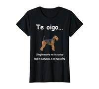 Airedale Terrier Perro - Airedale Terrier Camiseta, Mujer, Negro, 3XL
