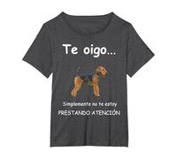 Airedale Terrier Perro - Airedale Terrier Camiseta, Mujer Tallas Grandes, Jaspeado Oscuro, 3XL Grande