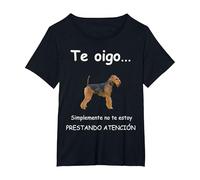 Airedale Terrier Perro - Airedale Terrier Camiseta, Mujer Tallas Grandes, Negro, 1XL Grande