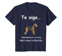 Airedale Terrier Perro - Airedale Terrier Camiseta, Niños, Azul Marino, 2 años