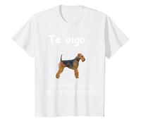 Airedale Terrier Perro - Airedale Terrier Camiseta, Niños, Blanco, 8 años