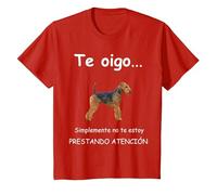 Airedale Terrier Perro - Airedale Terrier Camiseta, Niños, Rojo, 4 años