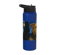 Airedale Terrier Perro Noche Estrellada Stainless Steel Insulated Water Bottle