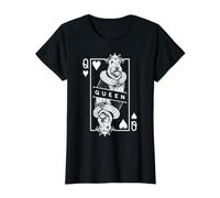 Airedale Terrier Queen of Hearts, Divertido Arte Pop para Amantes de los Perros Camiseta gráfica económica, Mujer, Negro, XL