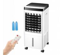Aires Acondicionados Portátiles con Control Remoto, Enfriador de Pantano de 1200 m3/h, Enfriador de Aire Evaporativo con Tanque de 10 L, 3 Velocidades, Temporizador 7H, para Habitación Hogar Oficina