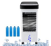 Aires Acondicionados Portátiles De 65 W Con Control Remoto Y 4 Cristales De Hielo,Enfriador Evaporativo,Humidificador Y Ventilador Para Dormitorio Y Oficina En Casa|Temporizador 7 H