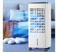 Aires Acondicionados Portátiles, Enfriador Aire Evaporativo con Tanque Agua 6L Temporizador 7H Oscilación Automática 2 Paquetes Hielo Enfriador Aire Evaporativo para Oficina, Sala