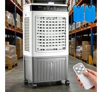 Aires acondicionados portátiles, Enfriador de pantano 3 en 1 con 2 Bolsas de Hielo, Enfriador de Aire evaporativo con oscilación de 120°, Temporizador de 7,5 Horas, 3 velocidades, 3 Modos, Control