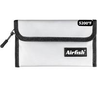 Airfish Bolsa de Dinero ignífuga 5 x 8 Pulgadas, Cartera ignífuga, Bolsa de Efectivo Impermeable con Cremallera, pequeña Bolsa de Dinero ignífuga para Objetos de Valor, Joyas, Monedas, Tarjetas-Plata