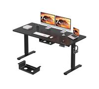 Airfish Escritorio Elevable Eléctrico 140×80cm,Escritorio para Computadora Ajustable en Altura con Bandeja de Gestión de Cables y Memoria,Mesa de Oficina Elevable,Negro