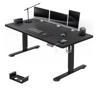Airfish Escritorio Elevable Electrico 160 × 80cm con Puerto USB, Mesa Escritorio Elevable con Alerta de Sedentarismo, Escritorio Ajustable en Altura, Mesa de Oficina Elevable