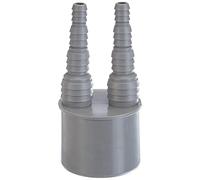 Airfit 50020SN - Boquilla doble para manguera (DN 50, para manguera de 8 a 19 mm), color gris