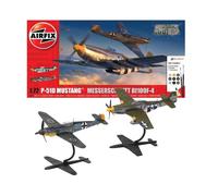 AIRFIX - Model Set A50193 P-51D Mustang vs Bf109F-4 Dogfight Kit de construcción de maquetas dobles de plástico para adultos y niños 8+ años. Incluye maquetas y calcas