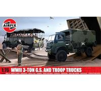 Airfix A03306A Segunda Guerra Mundial, 3 toneladas, 4x4, Camiones de Servicio General y Tropas, Kit de construcción de Modelos de plástico