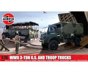 Airfix A03306A Segunda Guerra Mundial, 3 toneladas, 4x4, Camiones de Servicio General y Tropas, Kit de construcción de Modelos de plástico