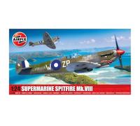 Airfix A17002 Supermarine Spitfire MK.VIII Military Aircraft Plastic Model Kit Aviones Militares Juguete, Multicolor, 1:24 Scale (Hornby Hobbies Ltd
