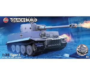 Airfix Aifix QUICKBUILD Model Tank Kit, J6041 Tiger I Tank Building Kit para niños a Partir de 6 años, Juguetes de construcción para niños y niñas, fabricación de Modelos sin Pegamento