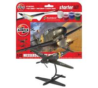 Airfix Juego de iniciación - A55014 Messerschmitt Bf109F-4 - Kit de construcción de modelo de plástico para adultos y niños de 8 años en adelante, el juego incluye calcomanías, pinturas acrílicas,