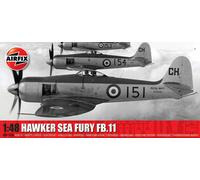 AIRFIX - Model Set, A06105A Hawker Sea Fury FB.II Model Building Kit, Kits de avión modelo de plástico para adultos y niños mayores de 8 años, el juego incluye bebederos y calcomanías