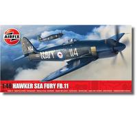 Airfix Model Set, A06105A Hawker Sea Fury FB.II Model Building Kit, Kits de avión Modelo de plástico para Adultos y niños Mayores de 8 años, el Juego Incluye bebederos y calcomanías