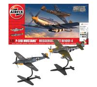 Airfix Model Set A50193 P-51D Mustang vs Bf109F-4 Dogfight Kit de construcción de maquetas Dobles de plástico para Adultos y niños 8+ años. Incluye maquetas y calcas