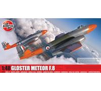 Airfix Set, A09182A Gloster Meteor F.8 Building Kit, Kits de avión plástico para Adultos y niños Mayores de 8 años, el Juego Incluye bebederos y calcomanías, Modelo a Escala 1:48, Color, Small