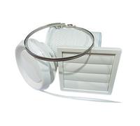 Airflow Kit de Conducto Flexible - Ø100 mm x 6 m de Conducto Flexible, Rejilla con Compuerta de Gravedad, Válvula Ajustable y Fijaciones