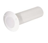 Airflow Kit de Conducto para Pared Hueca - Conducto Rígido de Plástico de 100 mm de Diámetro x 350 mm de Longitud con Rejilla Blanca y Tornillos - Hermético y Fácil de Instalar
