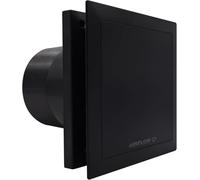 Airflow QT100 T Extractor de Baño Negro - Ingeniería Alemana, QuietMark, Silencioso 25 dB, Bajo Consumo, Encendido Automático, Temporizador Ajustable, 2 Velocidades (21/25 l/s), 3 Años de Garantía