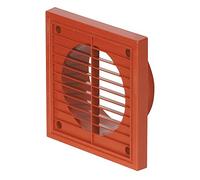 Airflow Tapa de Ventilación Exterior de Pared - Rejilla Redonda de Plástico Terracota con Mosquitera para Conductos de 100 mm / 4" - Salida de Aire Resistente a la Intemperie - 154 mm x 154 mm