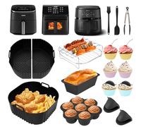 Airfryer - Accesorio para freidora de aire caliente COSORI Turboblaze 5,5 L/6 L/6,2 L, accesorio para freidora de aire caliente Philips 2000 Serie 6,2L, Russell Hobbs XXL 8L, incluye 3 moldes de