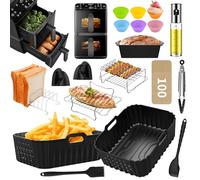 Airfryer - Accesorio para freidora de aire caliente Philips Airfryer 4000 Series Stacked Dual Basket NA460/00 NA462/70, 2 moldes de silicona para freidora de aire caliente de 10 L, otros accesorios