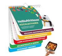 Airfryer Accesorios,Deutsche Airfryer Kochbuch,Air Fryer Rezeptbuch Magnetisch Spickzettel Heißluftfreitteuse,Recetas para la temperatura, Duración Cantidad